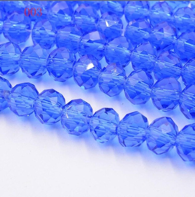 New!! 8MM 70pcs/lot Clear/Transparent Cut Faceted Glass Rondelle Stand Beads Strings Free Shipping Red/Purple/Pink/Blue