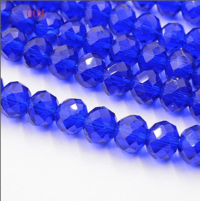 New!! 8MM 70pcs/lot Clear/Transparent Cut Faceted Glass Rondelle Stand Beads Strings Free Shipping Red/Purple/Pink/Blue