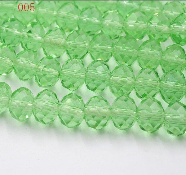 New!! 8MM 70pcs/lot Clear/Transparent Cut Faceted Glass Rondelle Stand Beads Strings Free Shipping Red/Purple/Pink/Blue