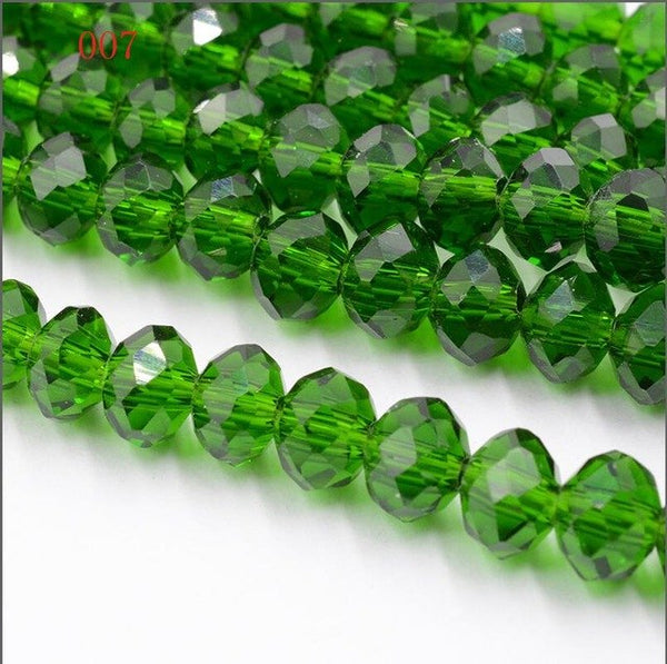 New!! 8MM 70pcs/lot Clear/Transparent Cut Faceted Glass Rondelle Stand Beads Strings Free Shipping Red/Purple/Pink/Blue