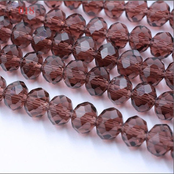 New!! 8MM 70pcs/lot Clear/Transparent Cut Faceted Glass Rondelle Stand Beads Strings Free Shipping Red/Purple/Pink/Blue