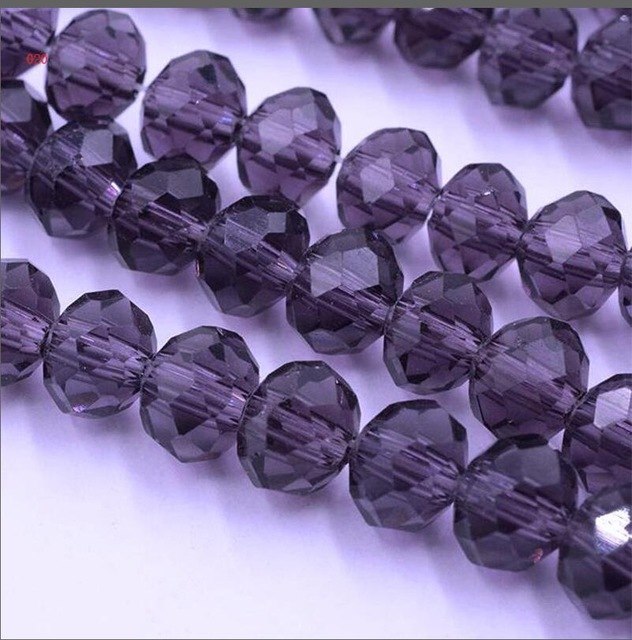 New!! 8MM 70pcs/lot Clear/Transparent Cut Faceted Glass Rondelle Stand Beads Strings Free Shipping Red/Purple/Pink/Blue
