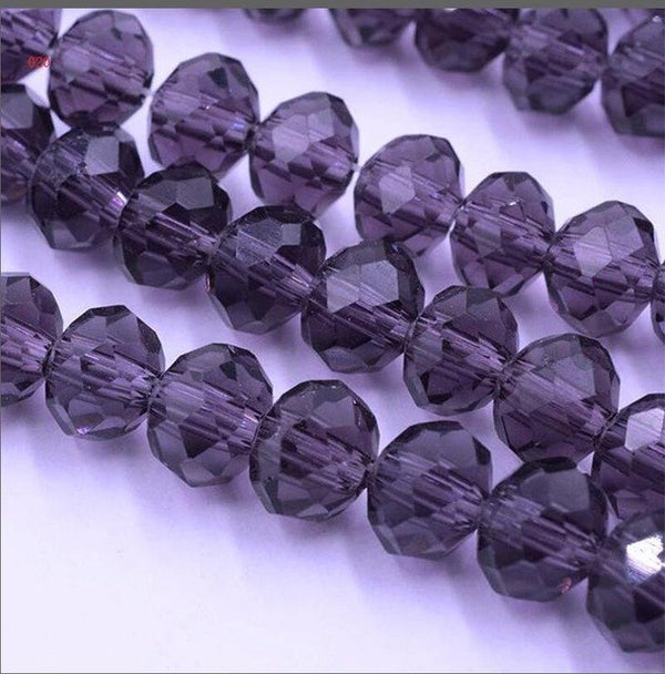 New!! 8MM 70pcs/lot Clear/Transparent Cut Faceted Glass Rondelle Stand Beads Strings Free Shipping Red/Purple/Pink/Blue