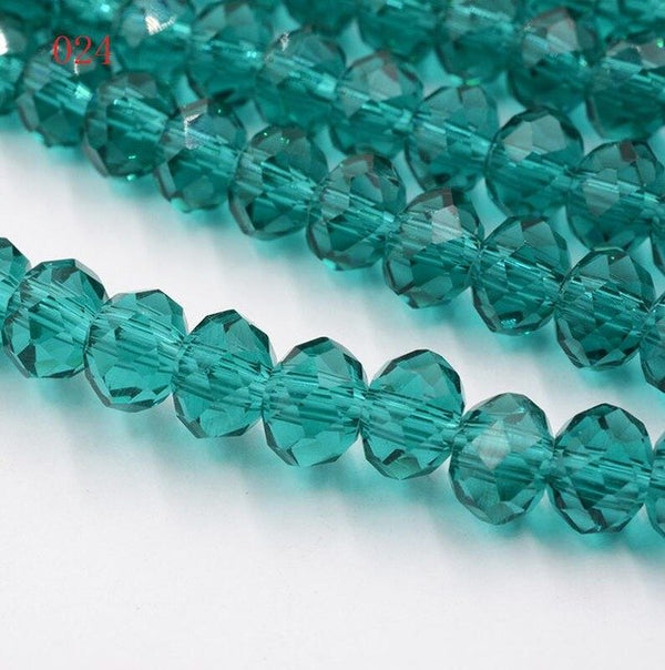 New!! 8MM 70pcs/lot Clear/Transparent Cut Faceted Glass Rondelle Stand Beads Strings Free Shipping Red/Purple/Pink/Blue