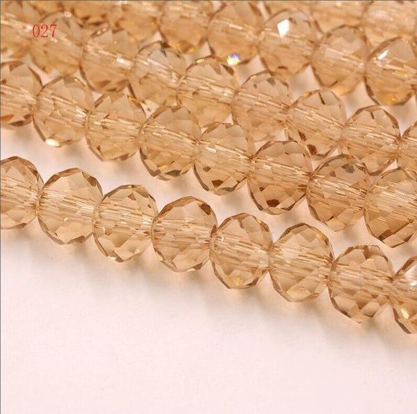 New!! 8MM 70pcs/lot Clear/Transparent Cut Faceted Glass Rondelle Stand Beads Strings Free Shipping Red/Purple/Pink/Blue