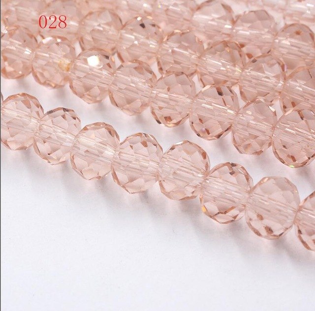 New!! 8MM 70pcs/lot Clear/Transparent Cut Faceted Glass Rondelle Stand Beads Strings Free Shipping Red/Purple/Pink/Blue