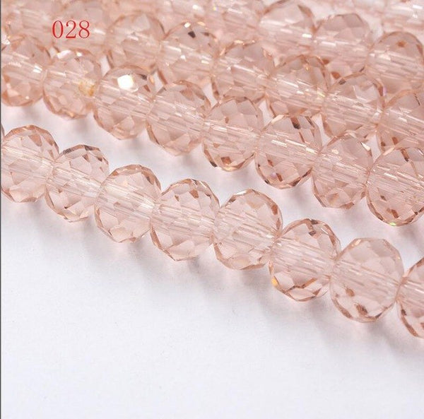 New!! 8MM 70pcs/lot Clear/Transparent Cut Faceted Glass Rondelle Stand Beads Strings Free Shipping Red/Purple/Pink/Blue
