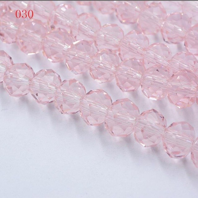 New!! 8MM 70pcs/lot Clear/Transparent Cut Faceted Glass Rondelle Stand Beads Strings Free Shipping Red/Purple/Pink/Blue