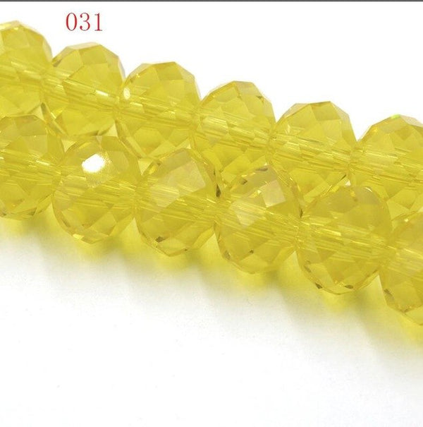 New!! 8MM 70pcs/lot Clear/Transparent Cut Faceted Glass Rondelle Stand Beads Strings Free Shipping Red/Purple/Pink/Blue