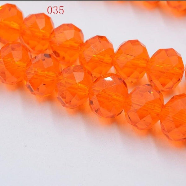 New!! 8MM 70pcs/lot Clear/Transparent Cut Faceted Glass Rondelle Stand Beads Strings Free Shipping Red/Purple/Pink/Blue
