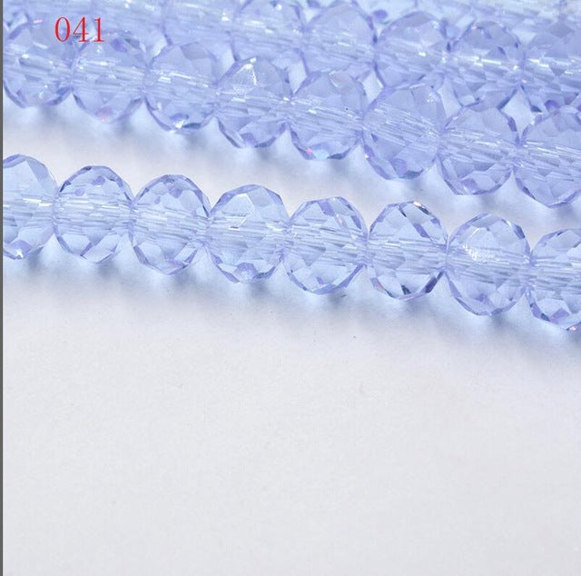 New!! 8MM 70pcs/lot Clear/Transparent Cut Faceted Glass Rondelle Stand Beads Strings Free Shipping Red/Purple/Pink/Blue