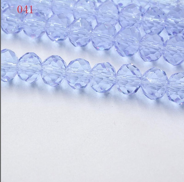 New!! 8MM 70pcs/lot Clear/Transparent Cut Faceted Glass Rondelle Stand Beads Strings Free Shipping Red/Purple/Pink/Blue