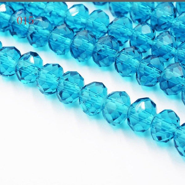 New!! 8MM 70pcs/lot Clear/Transparent Cut Faceted Glass Rondelle Stand Beads Strings Free Shipping Red/Purple/Pink/Blue