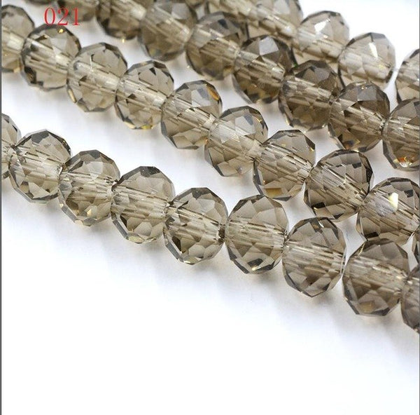 New!! 8MM 70pcs/lot Clear/Transparent Cut Faceted Glass Rondelle Stand Beads Strings Free Shipping Red/Purple/Pink/Blue
