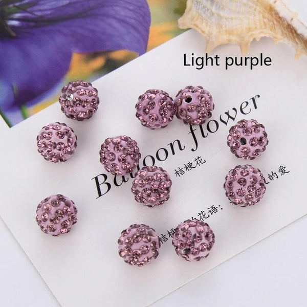 Hot 20Pcs 8 10mm Rhinestones Round Loose Beads For Bracelet Earrings DIY Crystal Ball Jewelry Making