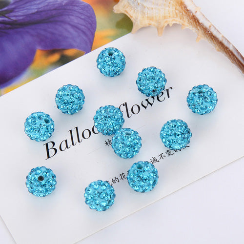 Hot 20Pcs 8 10mm Rhinestones Round Loose Beads For Bracelet Earrings DIY Crystal Ball Jewelry Making