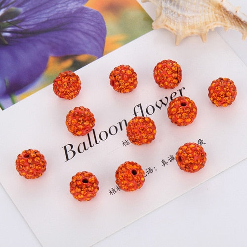 Hot 20Pcs 8 10mm Rhinestones Round Loose Beads For Bracelet Earrings DIY Crystal Ball Jewelry Making