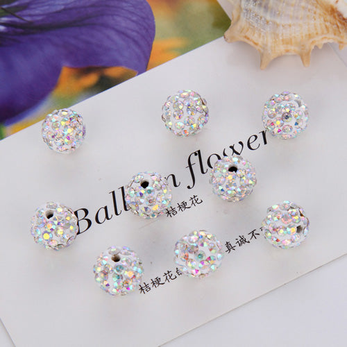 Hot 20Pcs 8 10mm Rhinestones Round Loose Beads For Bracelet Earrings DIY Crystal Ball Jewelry Making