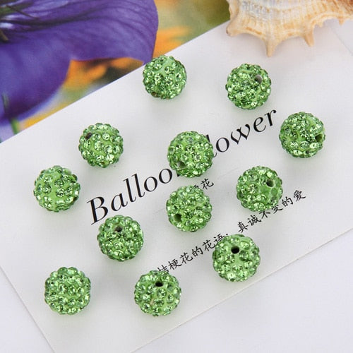 Hot 20Pcs 8 10mm Rhinestones Round Loose Beads For Bracelet Earrings DIY Crystal Ball Jewelry Making