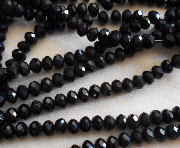 Black Color 8mm 70pcs Rondelle Austria faceted Crystal Glass Beads Loose Spacer Round Beads for Jewelry Making