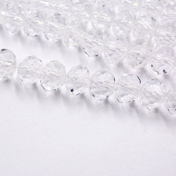 Black Color 8mm 70pcs Rondelle Austria faceted Crystal Glass Beads Loose Spacer Round Beads for Jewelry Making