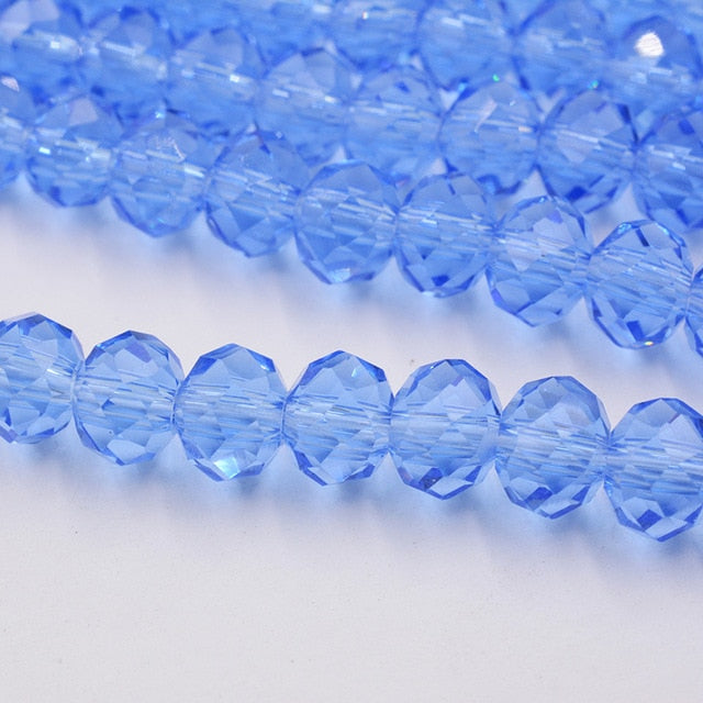 Black Color 8mm 70pcs Rondelle Austria faceted Crystal Glass Beads Loose Spacer Round Beads for Jewelry Making
