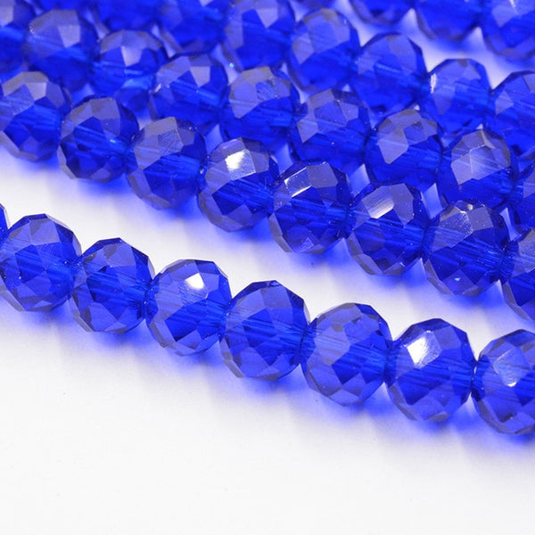 Black Color 8mm 70pcs Rondelle Austria faceted Crystal Glass Beads Loose Spacer Round Beads for Jewelry Making