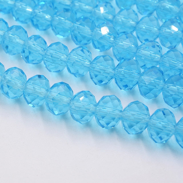 Black Color 8mm 70pcs Rondelle Austria faceted Crystal Glass Beads Loose Spacer Round Beads for Jewelry Making