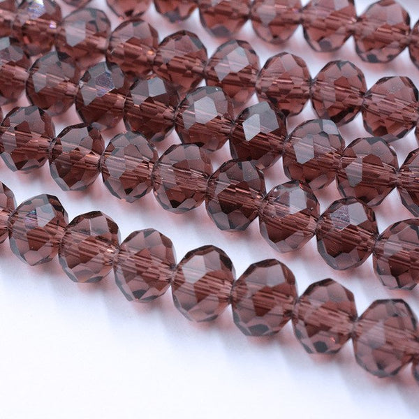 Black Color 8mm 70pcs Rondelle Austria faceted Crystal Glass Beads Loose Spacer Round Beads for Jewelry Making