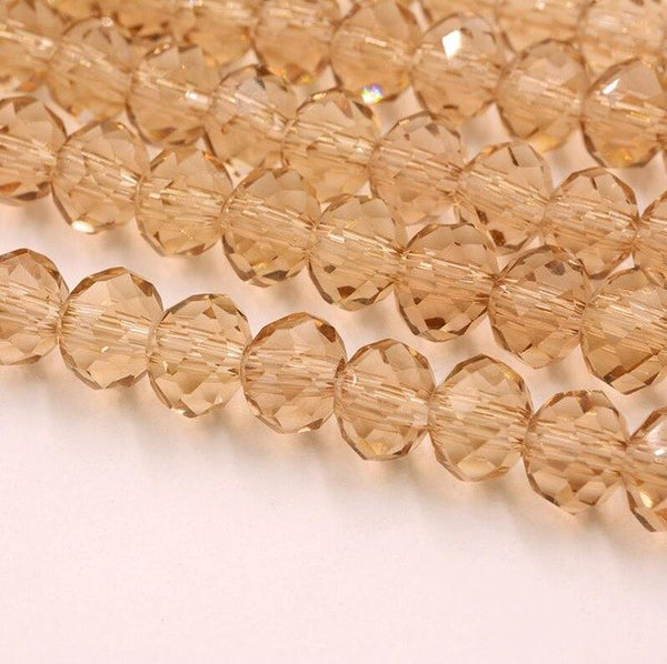 Black Color 8mm 70pcs Rondelle Austria faceted Crystal Glass Beads Loose Spacer Round Beads for Jewelry Making