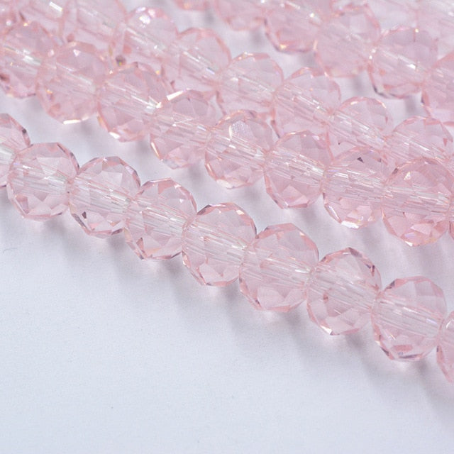 Black Color 8mm 70pcs Rondelle Austria faceted Crystal Glass Beads Loose Spacer Round Beads for Jewelry Making