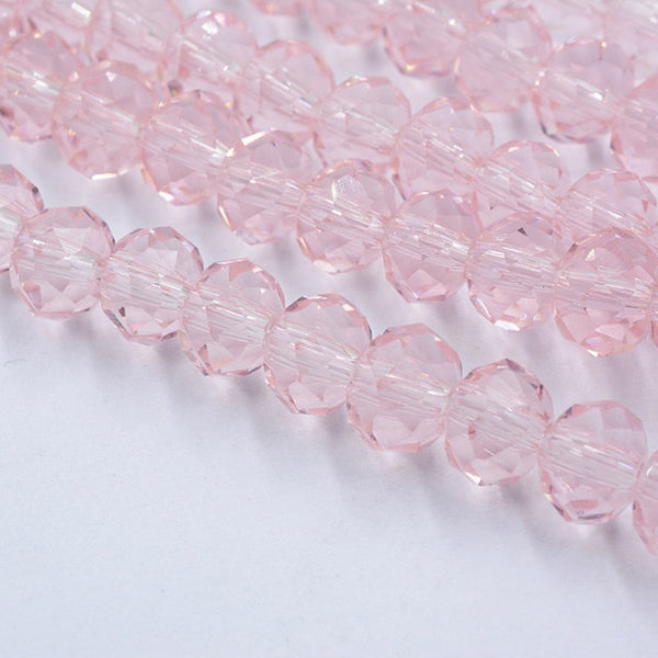 Black Color 8mm 70pcs Rondelle Austria faceted Crystal Glass Beads Loose Spacer Round Beads for Jewelry Making