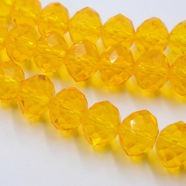 Black Color 8mm 70pcs Rondelle Austria faceted Crystal Glass Beads Loose Spacer Round Beads for Jewelry Making