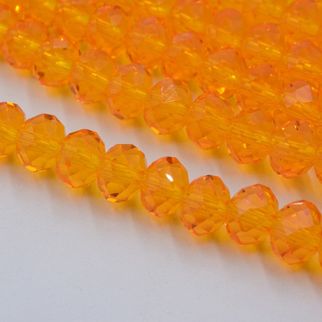 Black Color 8mm 70pcs Rondelle Austria faceted Crystal Glass Beads Loose Spacer Round Beads for Jewelry Making