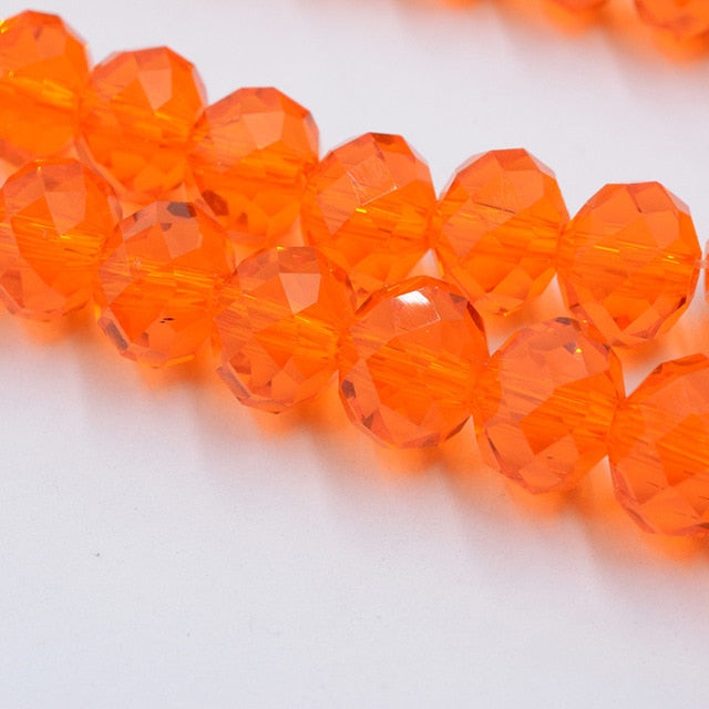 Black Color 8mm 70pcs Rondelle Austria faceted Crystal Glass Beads Loose Spacer Round Beads for Jewelry Making