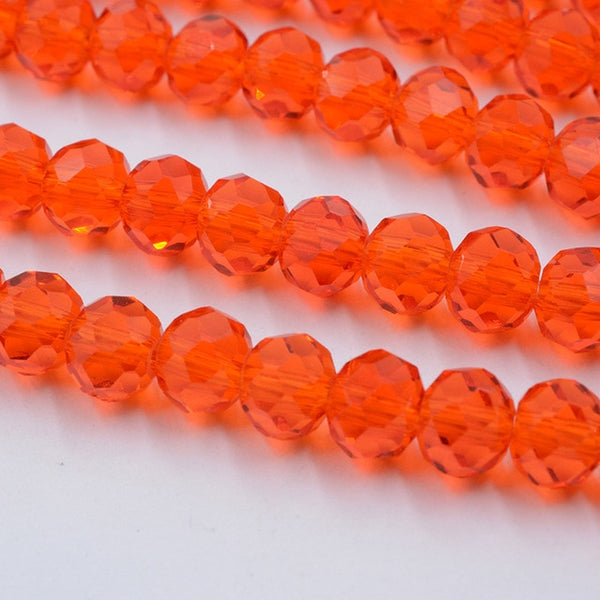 Black Color 8mm 70pcs Rondelle Austria faceted Crystal Glass Beads Loose Spacer Round Beads for Jewelry Making
