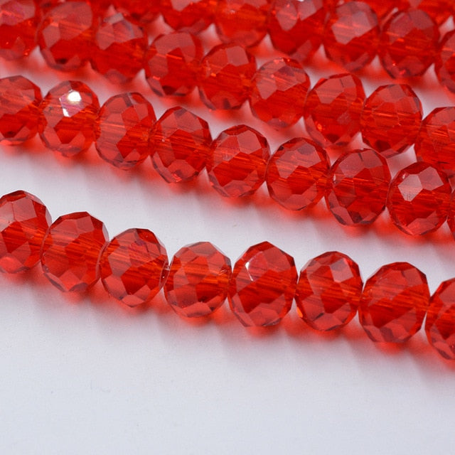 Black Color 8mm 70pcs Rondelle Austria faceted Crystal Glass Beads Loose Spacer Round Beads for Jewelry Making