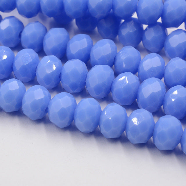 Black Color 8mm 70pcs Rondelle Austria faceted Crystal Glass Beads Loose Spacer Round Beads for Jewelry Making