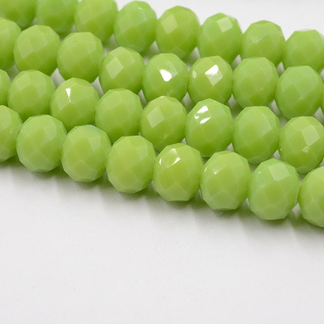 Black Color 8mm 70pcs Rondelle Austria faceted Crystal Glass Beads Loose Spacer Round Beads for Jewelry Making