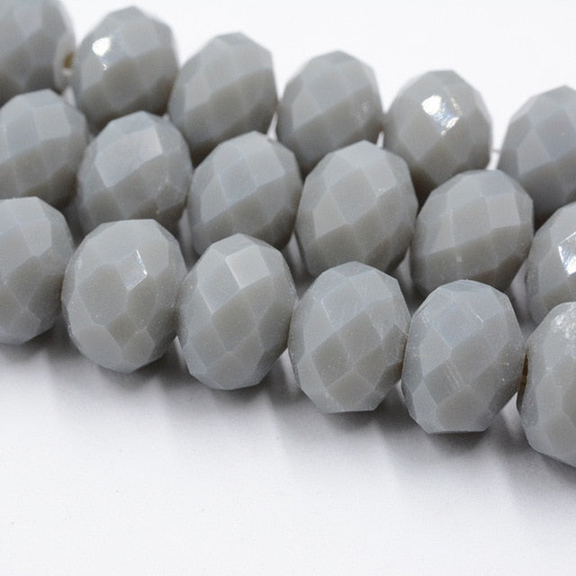 Black Color 8mm 70pcs Rondelle Austria faceted Crystal Glass Beads Loose Spacer Round Beads for Jewelry Making