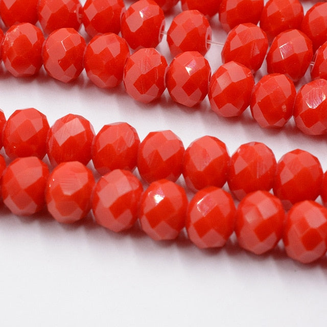 Black Color 8mm 70pcs Rondelle Austria faceted Crystal Glass Beads Loose Spacer Round Beads for Jewelry Making