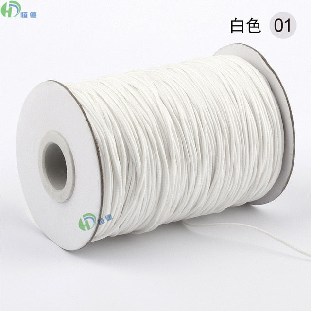 10METER Diy Handmade Wax Line Bracelet Rope Manufacturer Black  Jewelry Accessories Garment Accessories 1mm Environmentally