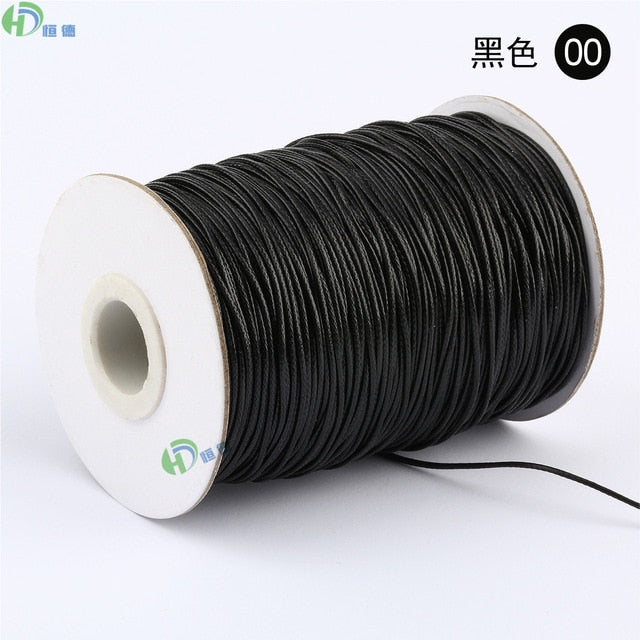 10METER Diy Handmade Wax Line Bracelet Rope Manufacturer Black  Jewelry Accessories Garment Accessories 1mm Environmentally