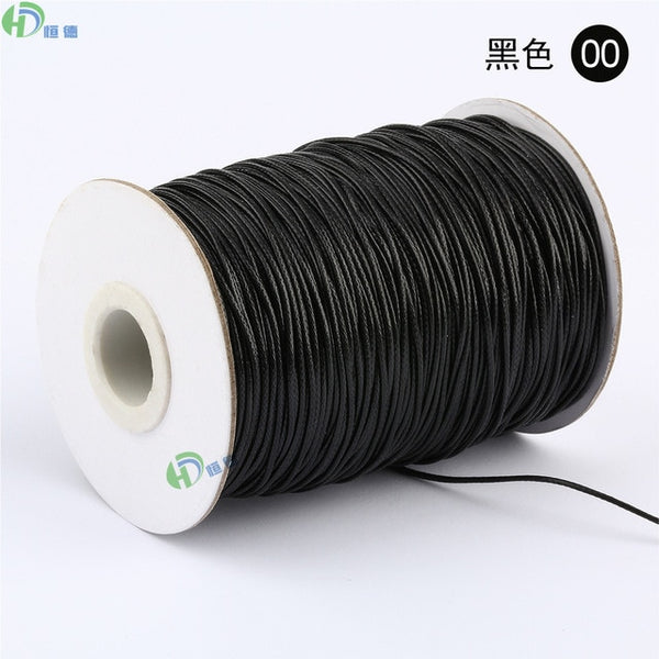 10METER Diy Handmade Wax Line Bracelet Rope Manufacturer Black  Jewelry Accessories Garment Accessories 1mm Environmentally