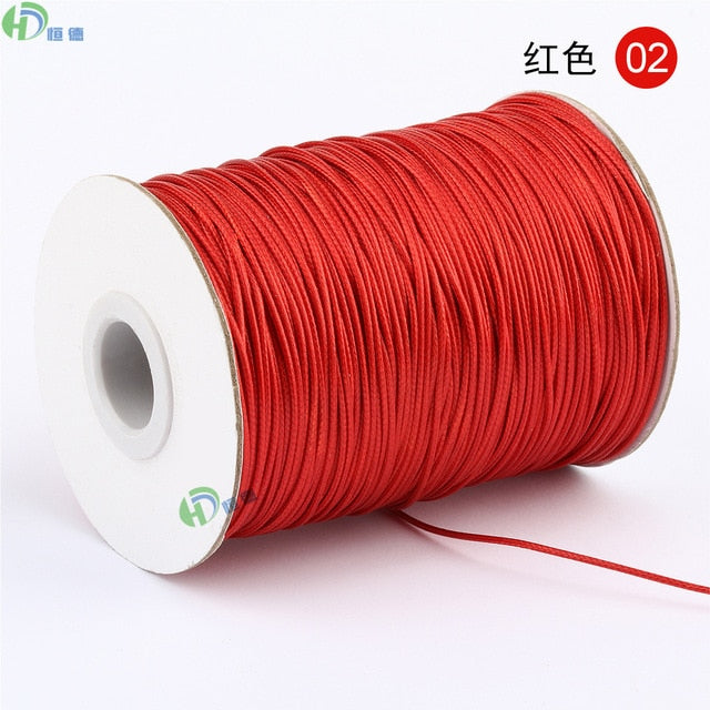10METER Diy Handmade Wax Line Bracelet Rope Manufacturer Black  Jewelry Accessories Garment Accessories 1mm Environmentally