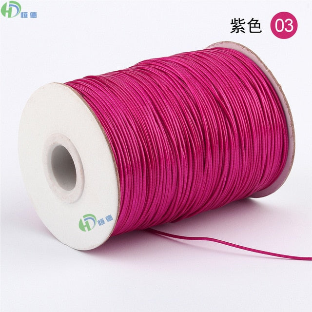10METER Diy Handmade Wax Line Bracelet Rope Manufacturer Black  Jewelry Accessories Garment Accessories 1mm Environmentally