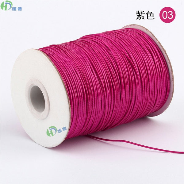 10METER Diy Handmade Wax Line Bracelet Rope Manufacturer Black  Jewelry Accessories Garment Accessories 1mm Environmentally