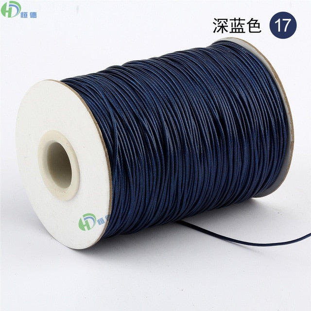 10METER Diy Handmade Wax Line Bracelet Rope Manufacturer Black  Jewelry Accessories Garment Accessories 1mm Environmentally