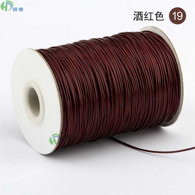 10METER Diy Handmade Wax Line Bracelet Rope Manufacturer Black  Jewelry Accessories Garment Accessories 1mm Environmentally