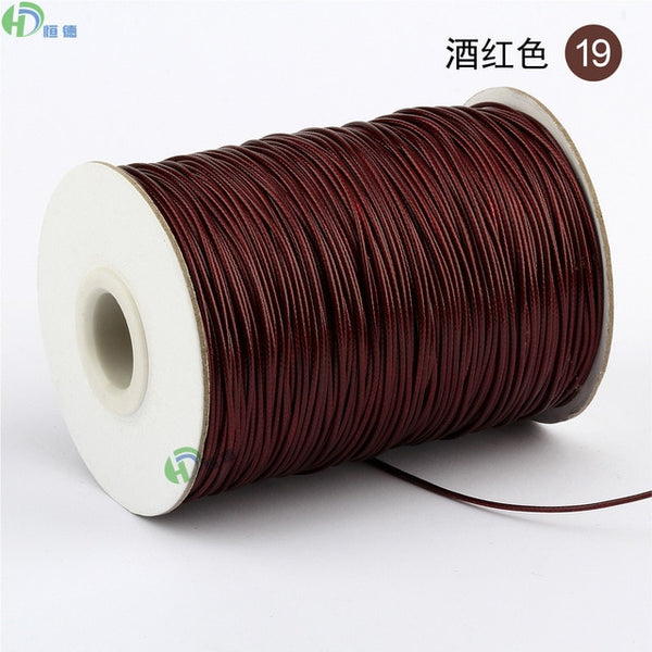 10METER Diy Handmade Wax Line Bracelet Rope Manufacturer Black  Jewelry Accessories Garment Accessories 1mm Environmentally